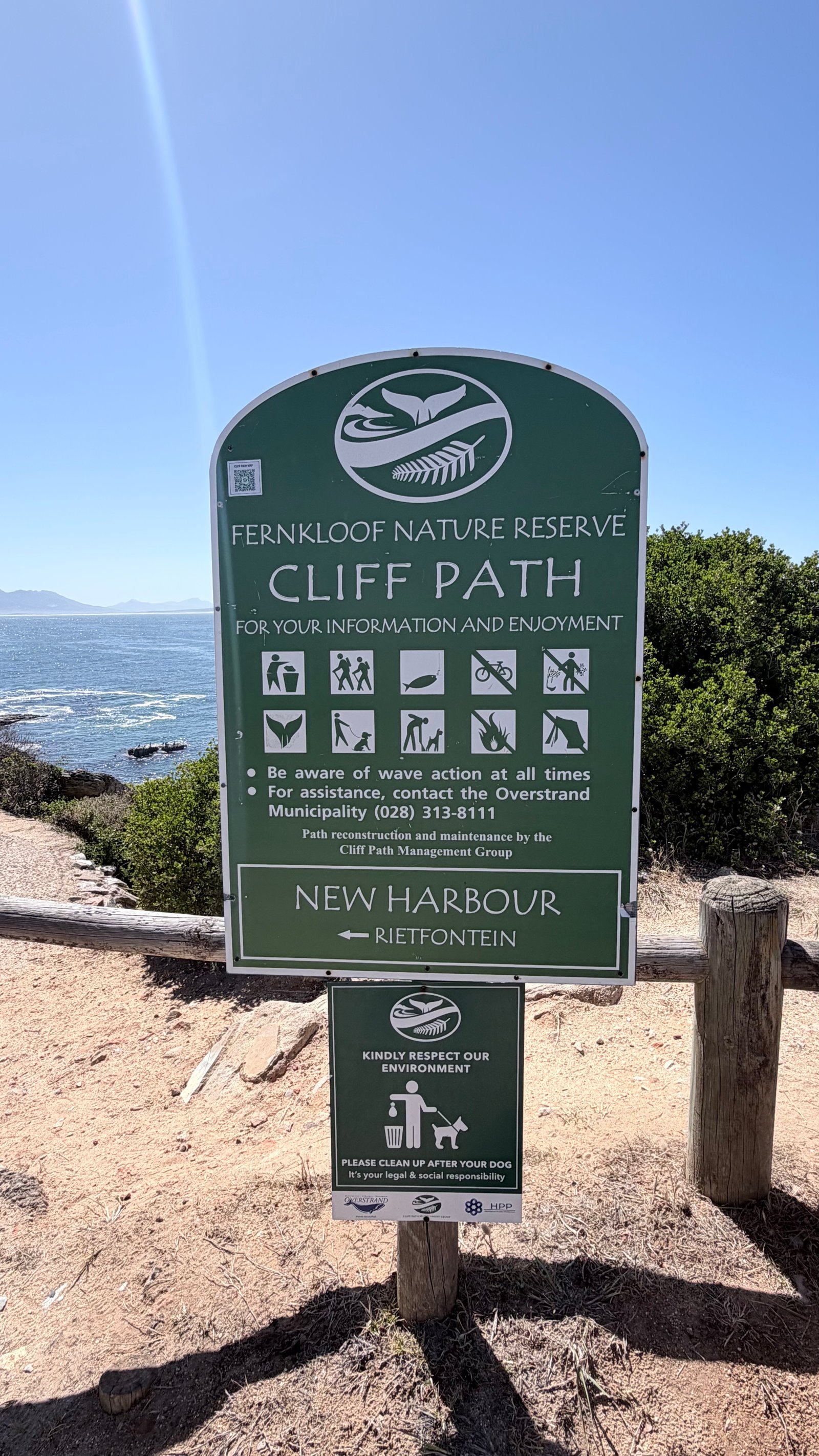 Fernkloof Nature Reserve Cliff Path Schild, Hermanus